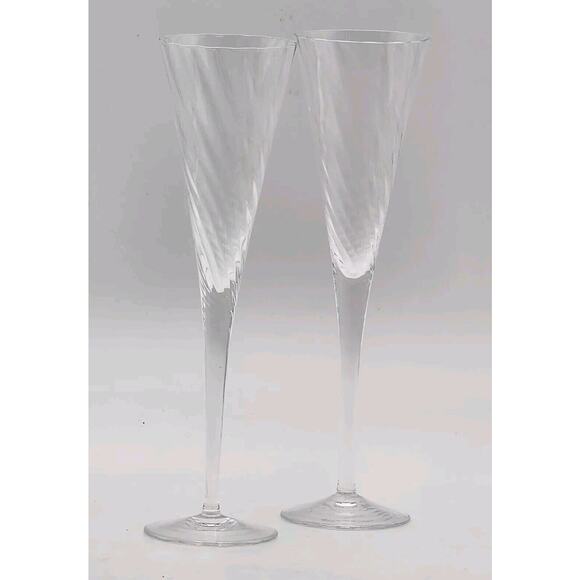 Sasaki Reflections Crystal Clear Wine or Champagne Flute 2 Pc Set FAST SHIPPING - Picture 10 of 11